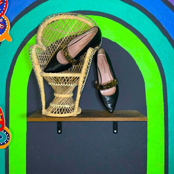 Valentino Designer Flats by Mario Valentino Claudia Logo Strap Flat size 7.5 - Picture 6 of 8